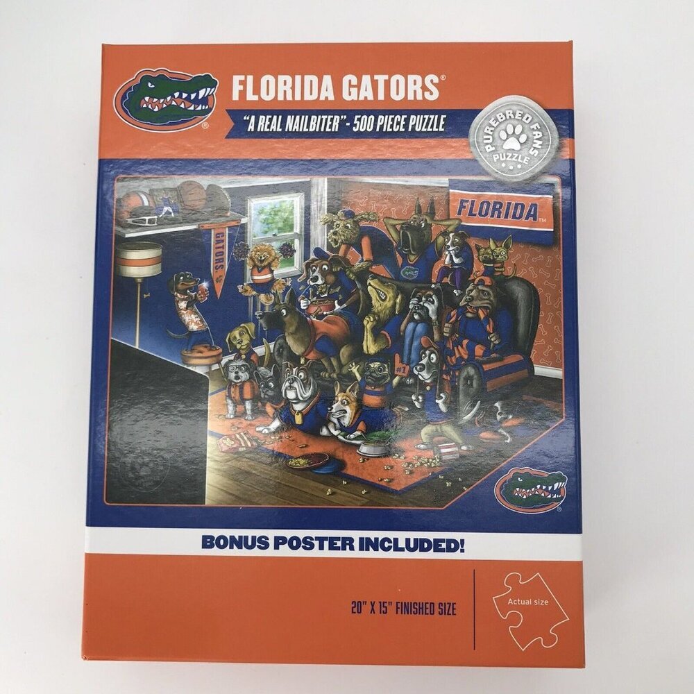 Florida Gators Puzzle UF College Sports Dogs "A Real Nailbiter" 500 Pieces